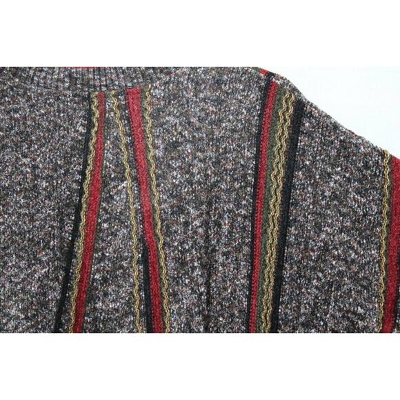 VTG Tundra 3D Knit Sweater Men Large Cosby Multicolor Stripes Nordic Grandpacore - Picture 3 of 8